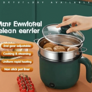 SAMURAI 2-in-1 Multifunctional Electric Cooking Pot – Non-Stick, Adjustable Heat, Steamer & Boiler