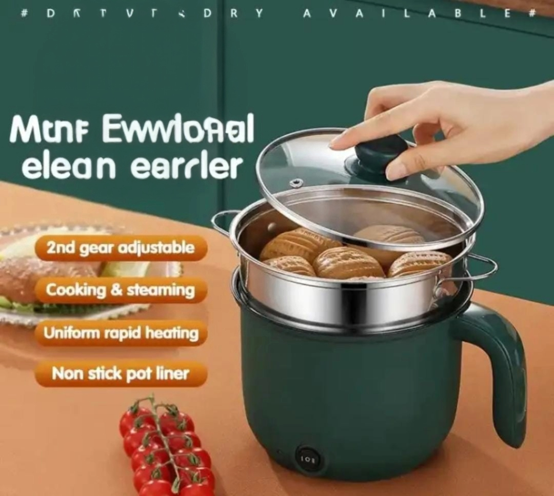 SAMURAI 2-in-1 Multifunctional Electric Cooking Pot – Non-Stick, Adjustable Heat, Steamer & Boiler