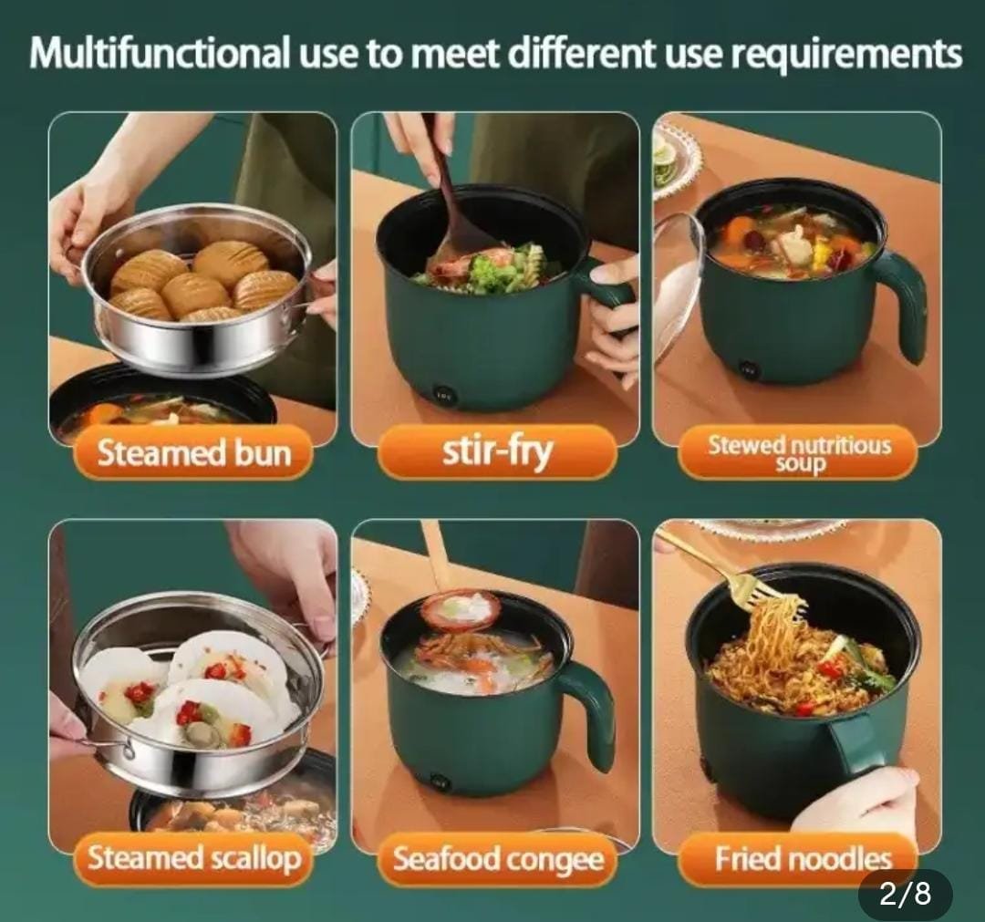 SAMURAI 2-in-1 Multifunctional Electric Cooking Pot – Non-Stick, Adjustable Heat, Steamer & Boiler - Image 2