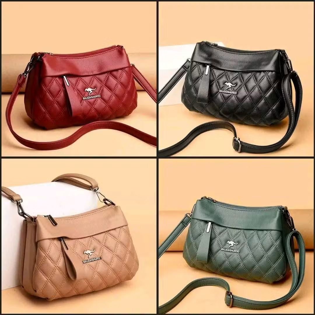 মহিলাদের জন্য প্রিমিয়াম কুইল্টেড ক্রসবডি লেদার ব্যাগ – ট্রেন্ডি শোল্ডার পার্স (৪টি রঙে উপলভ্য)