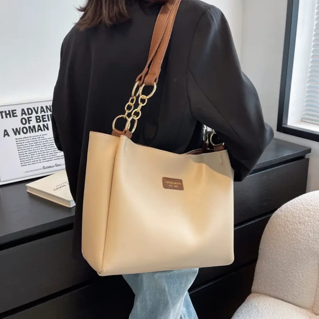 Premium Soft PU Leather Women Shoulder Bag – Golden Chain Strap | Large Capacity | Daily & Office Use - Image 7